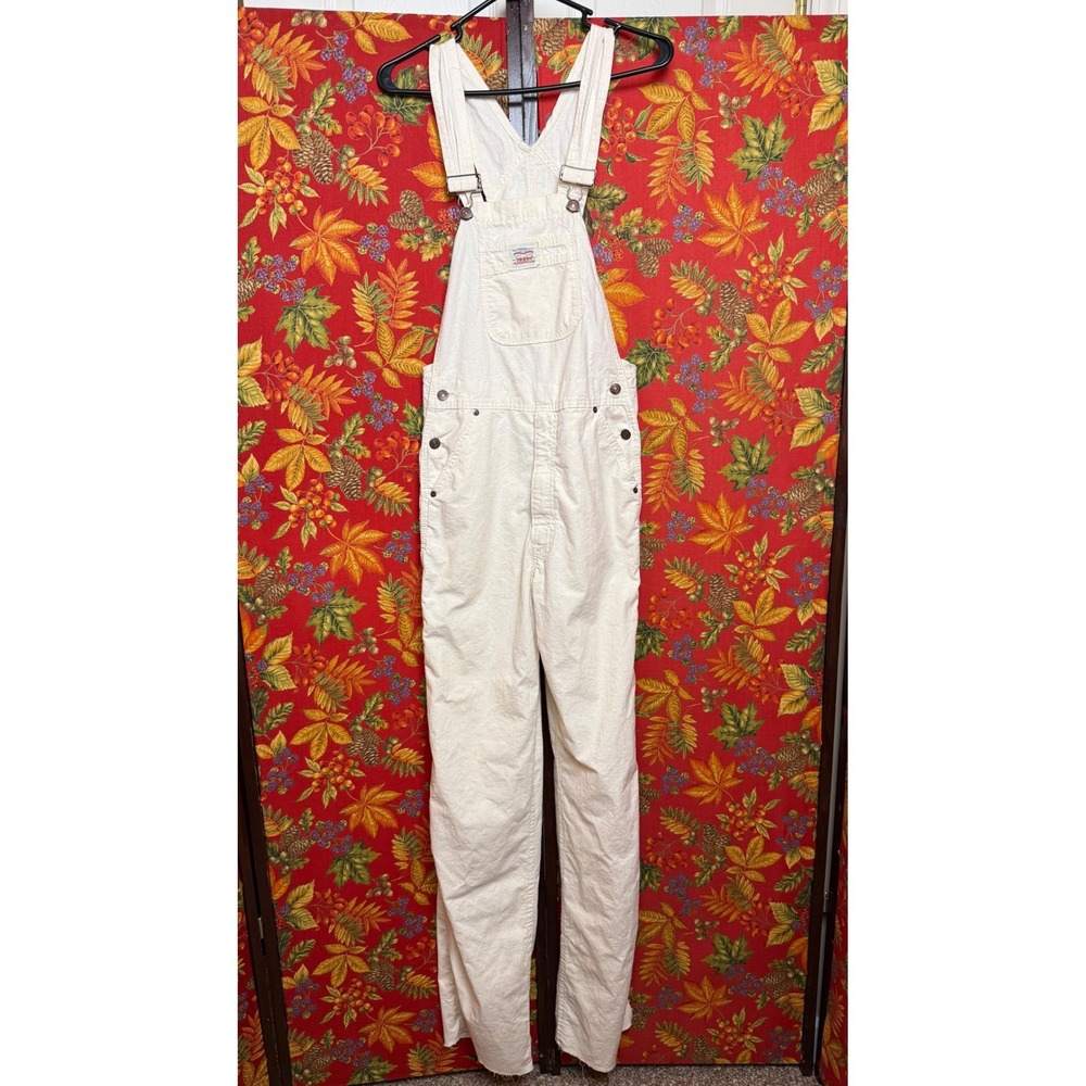 VTG 1979 Levis Denim Overalls Mens W30 Cream White Tab Talon 42 Cross Pocket USA